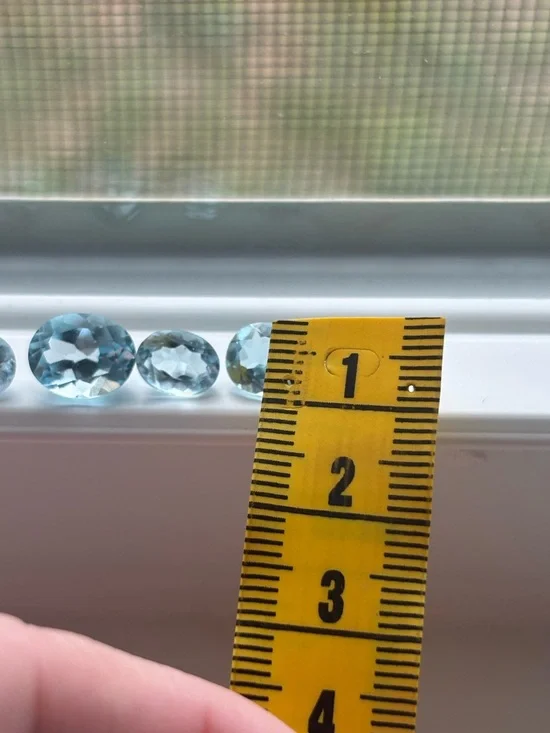 Blue Topaz Gemstone Lot – Oval & Pear Cut Sky Blue Loose Stones (Set of 4) - Picture 14 of 16